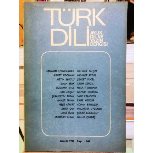 Türk Dili 348 Dilbilim ve Şiir Dilinin İncelenmesi, Turan Erol İlhan Berk, Sedat Veyis Örnek, Kısaltmalar, Kan Necati Tosuner