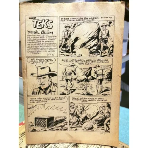 Süper Teks (Tex) Sayı 11 Yaşil Ölüm (Çetin Karakoç 385 lik Seri) 1970 64 Sayfa Kapakları mevcut Değil BKZ