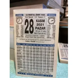 28 Kasım 2021 Türkiye Gazetesi Takvim yaprağı Doğum günü Özel gün hediyesi