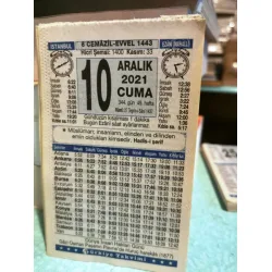 10 Aralık 2021 Türkiye Gazetesi Takvim yaprağı Doğum günü Özel gün hediyesi