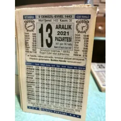 13 Aralık 2021 Türkiye Gazetesi Takvim yaprağı Doğum günü Özel gün hediyesi