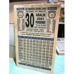 30 Aralık 2021 Türkiye Gazetesi Takvim yaprağı Doğum günü Özel gün hediyesi