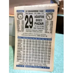 29 Ağustos 2021 Türkiye Gazetesi Takvim yaprağı Doğum günü Özel gün hediyesi