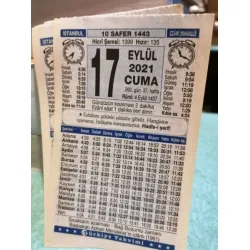 17 Eylül 2021 Türkiye Gazetesi Takvim yaprağı Doğum günü Özel gün hediyesi