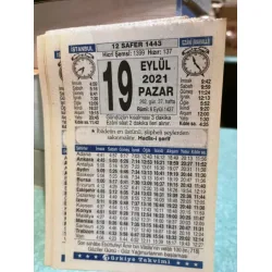 19 Eylül 2021 Türkiye Gazetesi Takvim yaprağı Doğum günü Özel gün hediyesi