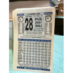 28 Eylül 2021 Türkiye Gazetesi Takvim yaprağı Doğum günü Özel gün hediyesi