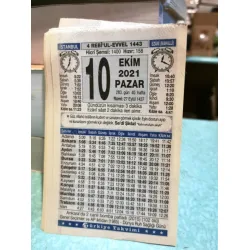 10 Ekim 2021 Türkiye Gazetesi Takvim yaprağı Doğum günü Özel gün hediyesi