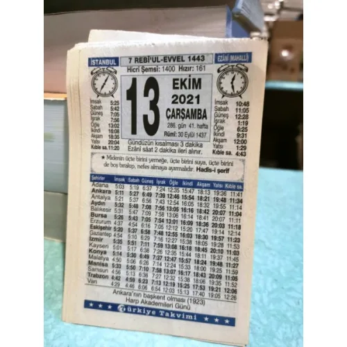 13 Ekim 2021 Türkiye Gazetesi Takvim yaprağı Doğum günü Özel gün hediyesi
