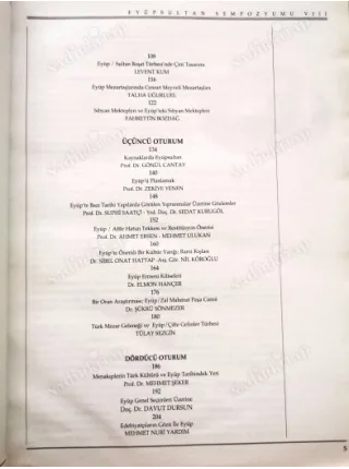 Eyüpsultan Sempozyumu Tarihi, Kültürü Ve Sanatıyla 7-9 Mayıs 2004: 8 VIII. Eyüpsultan Sempozyumu Tebliğler