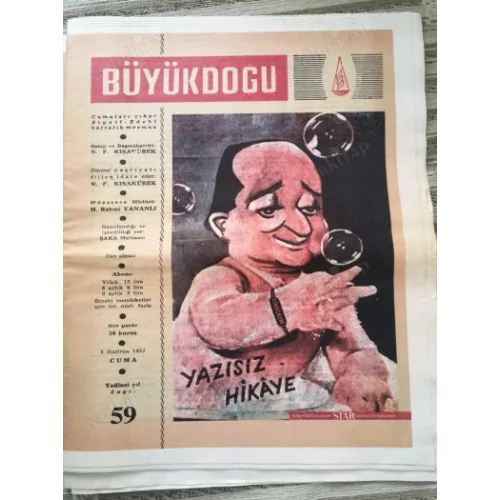 Büyük Doğu Siyasi ve Edebi Mecmua 59 Kapak Adnan Menderes Yahudi ağzıyla Yahudi, Eski zamanadetleri TB