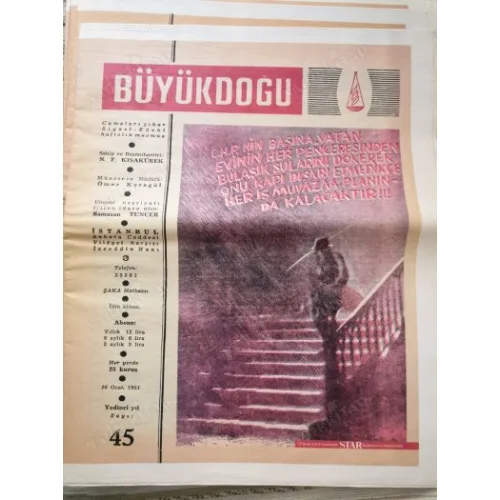 Büyük Doğu Siyasi ve Edebi Mecmua 45 Sahte Kahramanlar, Beyoğlunun Zaferi Sırrı Örik, Yine İngiliz Dostluğu Ekrem Koçu TB