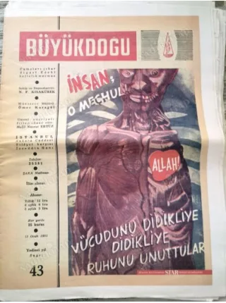Büyük Doğu Siyasi ve Edebi Mecmua 43 Halimizin Panoraması, Türk Moskof Harpler Ekrem Koçu, Malatya Konuşması, Borsada Tedavi Nahid Sırrı Örik TB