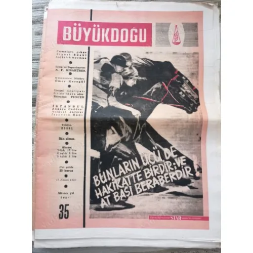 Büyük Doğu Siyasi ve Edebi Mecmua 35 Vahdet-i Vücut, Kütahya Hitabesi, Nifakçılar ve Mezhepler, 8 Fahişe Örneği TB