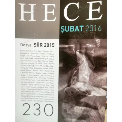Hece Aylık Edebiyat Dergisi 230 Dosya Şiir 2015