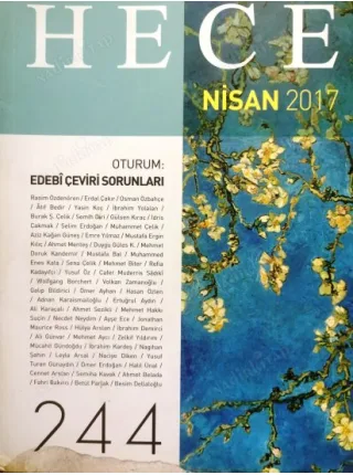 Hece Aylık Edebiyat Dergisi 244 Edebi Çeviri Sorunları