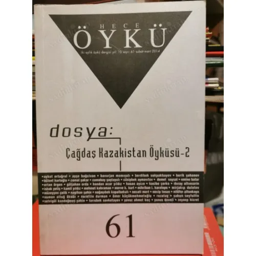 Hece Öykü 61 Çağdaş Kazakistan Öyküsü, Öyküde Nobel, Türk Romanında Erkek