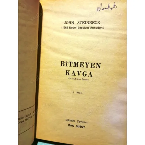 Bitmeyen Kavga (Tam Metin) * In Dobious Battle * Ciltli Nobel 1962