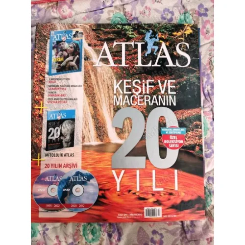 Atlas 241 Atlas Coğrafya ve Keşif Dergisi - Keşif ve Maceranın 20 Yılı - Mitolojik Atlas ( 2 taraflı dergi) 2 DVD 1993-2012
