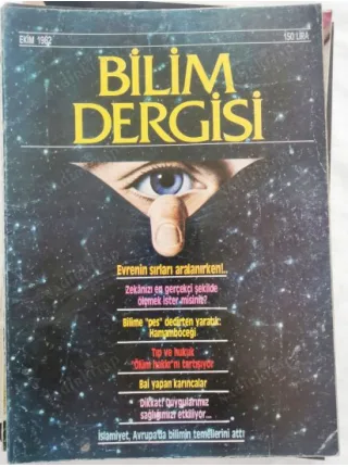 Bilim Dergisi 8 Ekim 1982 Evrenin Sırlrı, Einstein, Öykü Orhan Duru Harita, İslamiyet Avrupada Bilimin Temelini, Darwin, Tesla Dahi, Ölme Hakkı