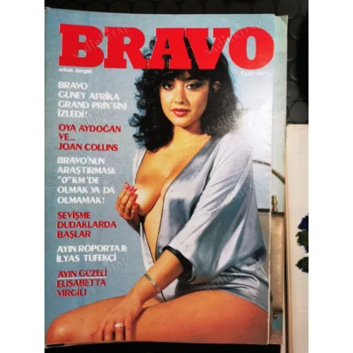 Bravo Erkek Dergisi Aralık 1983 Kapak Oya Aydoğan Joan Collins Söyleşi İlyas Tüfekçi Faruk Eczacıbaşı, Formula F1 Güney Afrika,