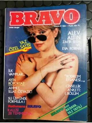 Bravo Erkek Dergisi Temmuz 1984 Kapak Alev Altın Zafir Seba Söyleşi Ahmet Suat Özyazıcı, Bodrum, Bilim Kurgu, Vamp Kadınlar Agah Özgüç, Honda Civic,