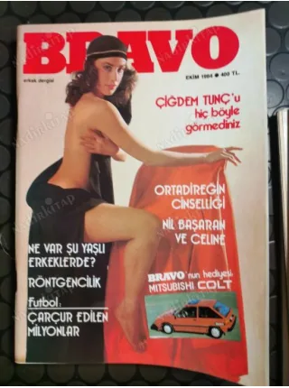 Bravo Erkek Dergisi Ekim 1984 Kapak Çiğdem Tunç Nil Başaran Söyleşi Mehmet Ali Birand Yücel Özden, Röntgençilik Agah Özgüç, Peugeot 205, Tornado Uçak