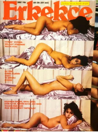 Erkekçe Şubat 1986 Kapak Nazan Ayas Nilgün Akçaoğlu, Şöyleşi Şinasi Nahit Berker Tanju, İlk Porno film, Einstein, Türk Sinemasında Tecavüz ve Şiddet,
