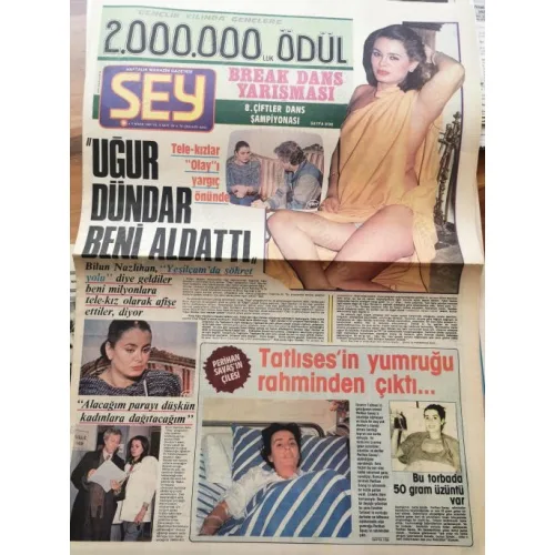 Şey 6 Nisan 1985 Uğur Dündar beni aldattı Tele-kız olayı, Perihan Savaş kist, Şener Şen kızı Bengü, Alagözler, Yasemin Kutsi, Talat Bulut BKZ