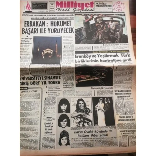 Milliyet 6 Eylül 1974 , Kıbrıs Barış Harekatı, Mehmetçik Girne