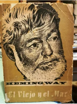 El Viejo y el Mar (Yaşlı Adam ve Deniz , Old Man & The Sea First Cuban Edition, NOBEL 1954, Küba basım Renkli ve SB çizimli İspanyolca 1962)