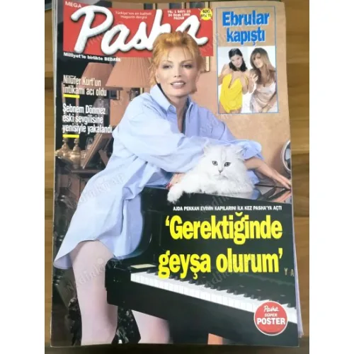 Pasha MEGA 23 24 Ocak 1999 Posterli Ajda Yonca Evcimik, Faruk Bayhan, Leyla Adalı, Tuğba Ünsal Şafak Gökhan, Ebrular kapıştı