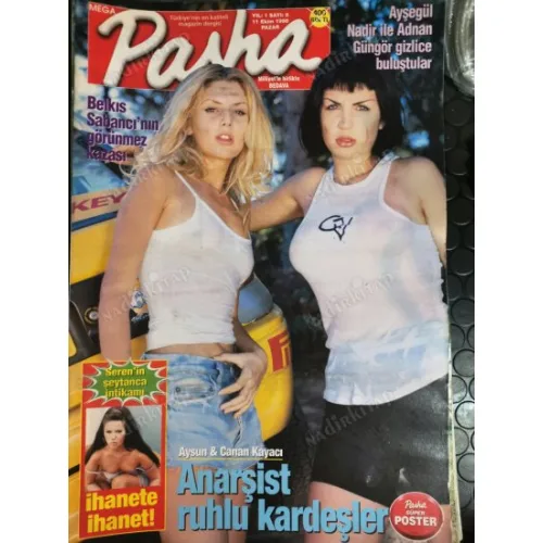 Pasha MEGA 8 11 Ekim 1998 Posterli Aysun Canan Kayacı Mehtap Saraç, Erol Sabancı Belkis, Yeni Gelin Seda Sayan, Ayhan Aşan iki eşli, Emel Sayın