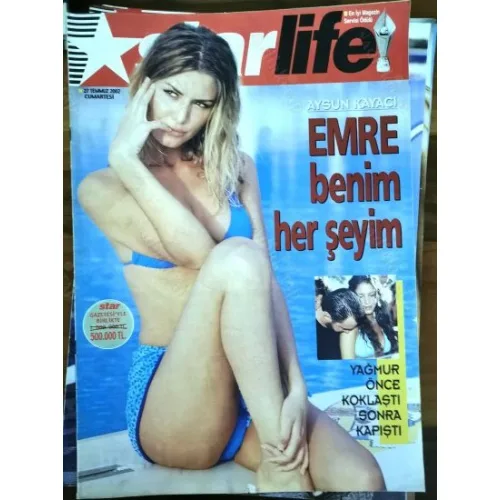 Star Life 27 Temmuz 2002 Aysun Kayacı Gülin Kirpikçioğlu, Seray Sever Hakan Altun, Tilbe albüm, Seda Sayan, Babamız Orhan, Söyleşi Metin Uca, İzel