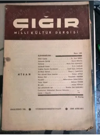 Çığır Milli Kültür 185 Seren, Ozansoy, Çağlar, Ongun, Saracoğlu, Hünalp, Burdurlu, Ekonomi Bakanları, Demirer, Attila, Sarıyüce