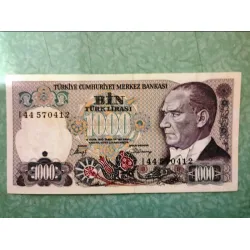 1000 Bin Türk Lirası E7 2. Tertip I44 Kağıt Para (1988-2002)