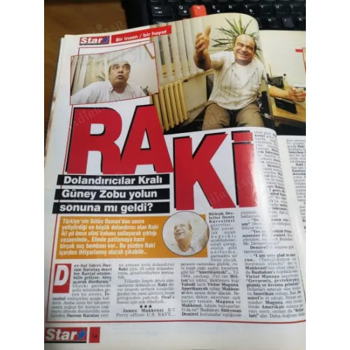 Star 8 Kasım 1992 56 Dolandırıcılar Kralı RAKI Güney Zobu, Potsdam, Hitler Almanya, Troçki İstanbul
