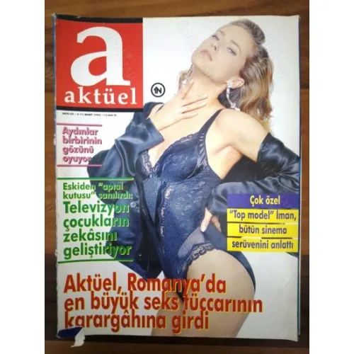 Aktüel 35 Hasan Cemal, Osmanlı Feministleri, Romanya kadın tüccarlar, Alev Alatlı Cindy Crawford Hilmi Yavuz Deniz Türkali Model İman