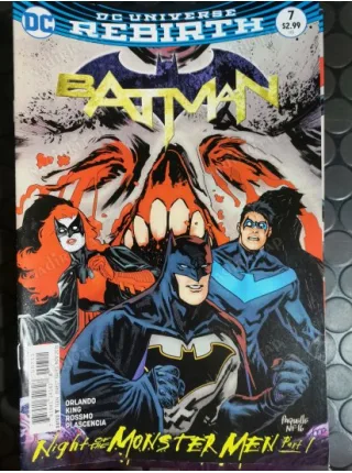 DC Universe Rebirth Batman Vol 3 # 7 of Present Night of the Monster Men, Part 1 (Cover Yanick Paquette)