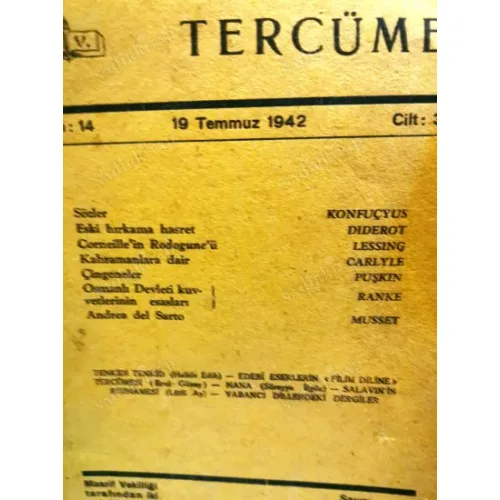 Tercüme Dergisi 14 1942 Tenkidi Tenkid Halide Edib, Salavin