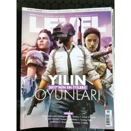Level 252 Ocak 2018 Yılın Oyunları 2017, Destiny 2 curse of Osiris, Detroit Become Human, BattleField 1 Turning Tides, Euro Track Sim 2 Italia
