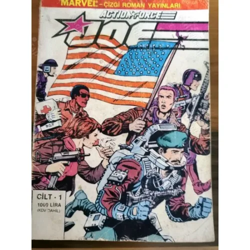MARVEL Action Force JOE Cilt 1 Sayı 3 Caddedeki Tank Sayı 4 Deniz Darbesi 2 Sayı Tek Cilt Fasikül Kapaklı