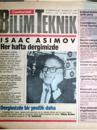Cumhuriyet Bilim Teknik 115 Soğuk Füzyon, Amerikada cehalet, Kolestrol azlığı, Beynin manyetik haritası, Matematik yerine edebiyat,