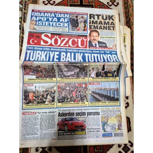 Sözcü 4 Nisan 2009 Dünya krizde Türkiye balık tutuyor, Rtürk imama emanet Zahid Akman, Yazıcıoğlu cebinden 112 aranmış, Obama Apo