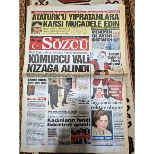 Sözcü 23 Aralık 2008 Başbuğ Menemen olayı, Tayyip