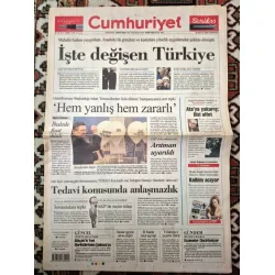 Cumhuriyet 20 Aralık 2008 Değişen Türkiye, Turgut Özakman söyleşi, Melih Gökçek Balon şov, Ümraniye bombaları, AKp de seçim telaşı Cumhuriyet 20 Aralık 2008 Değişen Türkiye, Turgut Özakman söyleşi, Melih Gökçek Balon şov, Ümraniye bombaları, AKp de seçim telaşı