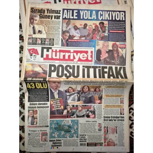 Hürriyet 7 Ocak 2009 Obama ailesi, Yılmaz güney vatandaşlık, Filistin Poşu ittifakı, Haşım Kılıç damat takası, Jobs ölmeyeceğim, Arman cenaze,