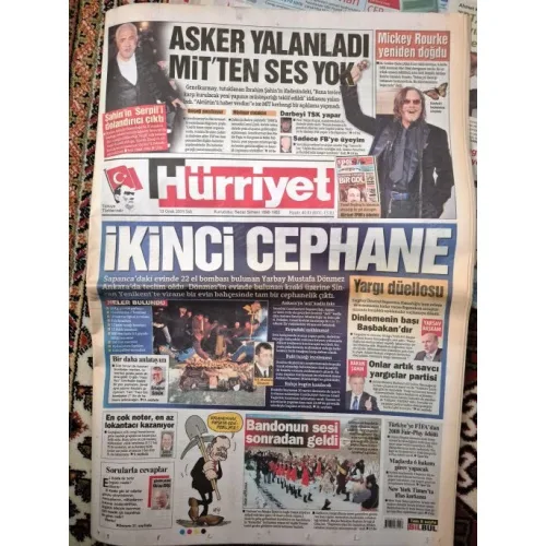 Hürriyet 13 Ocak 2009 İkinci Cephane Sincan Yenikent, Bergüzar Korel ceketini alıp çıkan benim, İstanbul %85 ruhsatsız, Yalçın Küçük Darbeyi TSK yapar