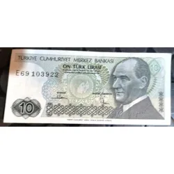 10 Yirmi Türk Lirası E7 2.Tertip E62 Kağıt Para (1982-1987)