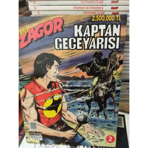 Zagor Sayı 2 Kaptan Geceyarısı (Yeni Seri) Özel Olarak Sezen Yalçıner Zagor 2 kartoneti dahil