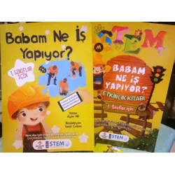 Babam ne iş yapıyor? (1. Sınıflar için, Stem uyumlu Kitap ve Etkinlik kitabı 2 Kitap Set)